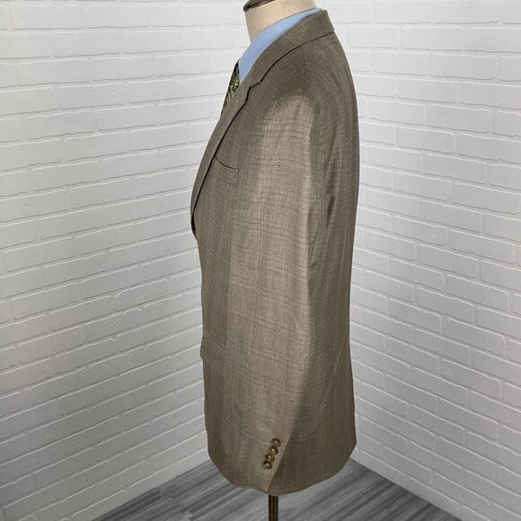 Jos A Bank Blazer Men 41R Green Plaid Gordon Signature Wool Silk Jacket Classic - Picture 3 of 14